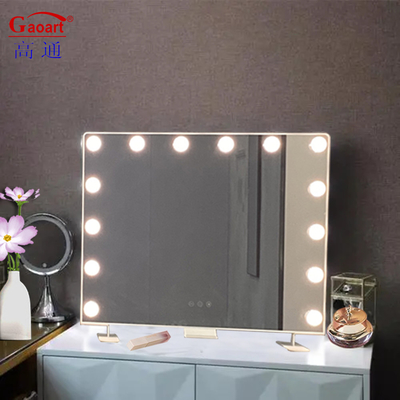 Προσαρμόσιμο μέταλλο και γυαλί καθρέφτης Hollywood Makeup Vanity με Chrome LED λαμπτήρες