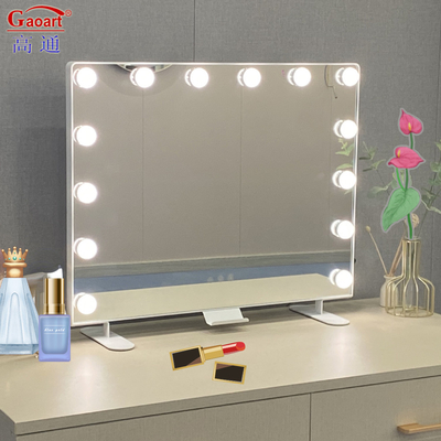 Προσαρμόσιμο μέταλλο και γυαλί καθρέφτης Hollywood Makeup Vanity με Chrome LED λαμπτήρες