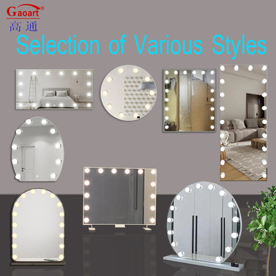 Οικιακή διακόσμηση Vanity Hollywood καθρέφτης με φώτα LED Custom στρογγυλό οβάλ σχεδιασμό στο Chrome