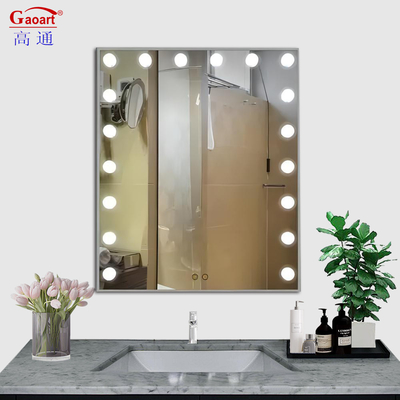 Πλήρης σχεδιασμός μέταλλο γυαλί καθρέφτη Hollywood Vanity Table για καθημερινές περιπτώσεις