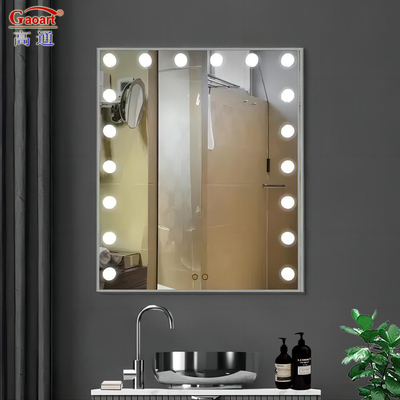 Πλήρης σχεδιασμός μέταλλο γυαλί καθρέφτη Hollywood Vanity Table για καθημερινές περιπτώσεις