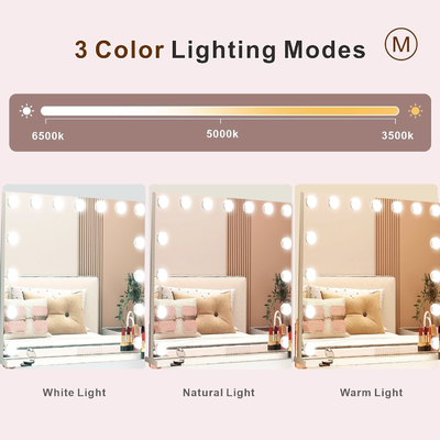 Προσαρμόσιμο μακιγιάζ μοντέλου Vanity Hollywood Led Mirror με φινίρισμα Chrome