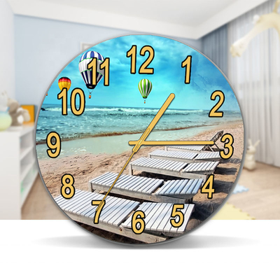 Κουάρτζος Τύπος Κινητικότητα Custom Sublimation Glass Decor UV ρολόι για υπνοδωμάτιο και μπάνιο
