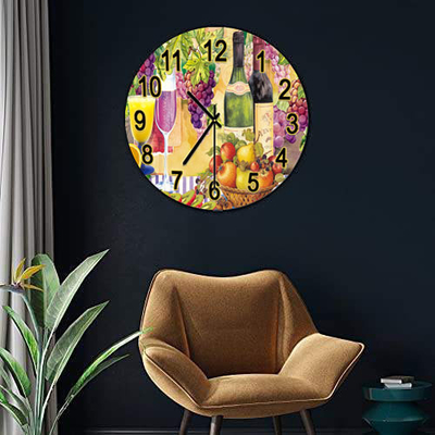 Κουάρτζος Τύπος Κινητικότητα Custom Sublimation Glass Decor UV ρολόι για υπνοδωμάτιο και μπάνιο