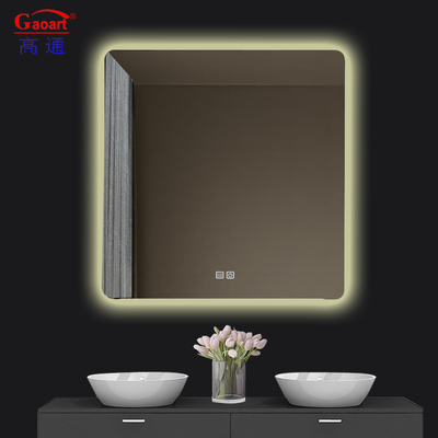 Προσαρμοσμένο μέγεθος LED Touch Bevelled Smart Fitness Μπάνιο Φωτισμένο καθρέφτη για μακιγιάζ