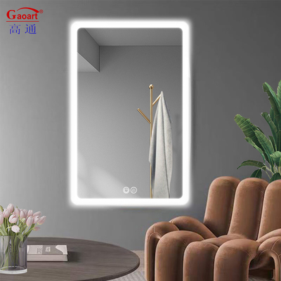 4mm Ultra Thin τοίχος τοποθετημένο έξυπνο καθρέφτη μπάνιου με φως πίσω με οθόνη αφής Switch