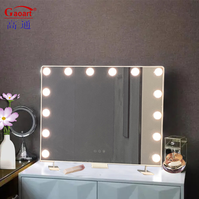 Προσαρμόσιμο μέταλλο και γυαλί καθρέφτης Hollywood Makeup Vanity με Chrome LED λαμπτήρες