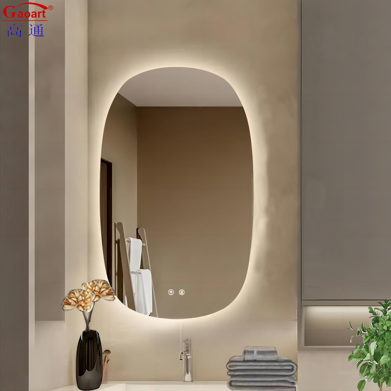 Μεγάλο LED φωτισμένο καθρέφτη μπάνιου Custom έξυπνο μακιγιάζ τοίχος διακόσμηση με το ακουστικό διακόπτη