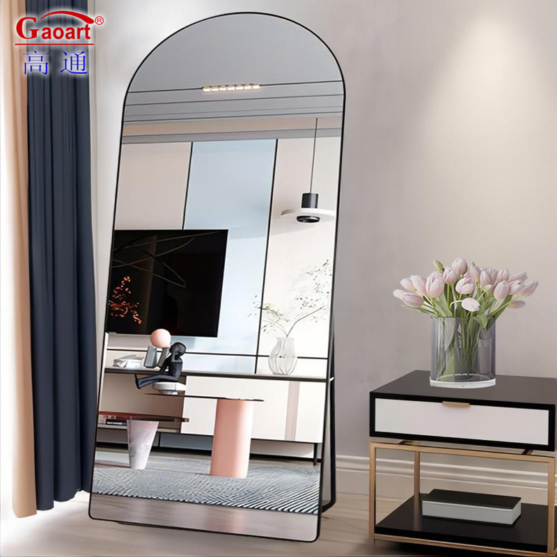 Όλο το μήκος του σώματος Salon Standing Sticker Mirror για καθιστικό στο μπάνιο τοίχο διακόσμηση