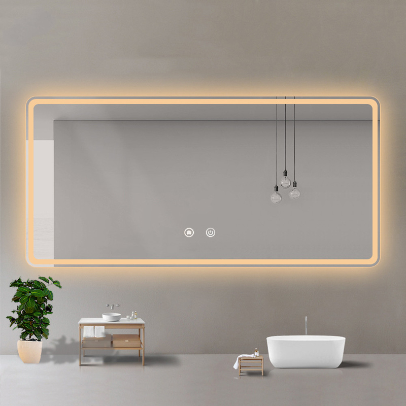 4mm αδιάβροχο καθρέφτη μπάνιου LED με διακόπτη οθόνης αφής και ασημένιο καθρέφτη